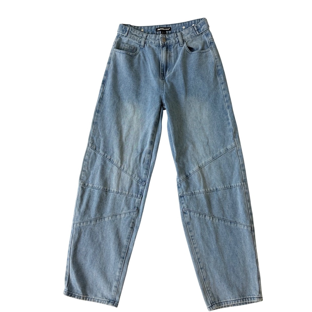 Charlotte Russe Light Wash Seamed Baggy Jeans High Rise Wide Leg Small - Picture 8 of 12